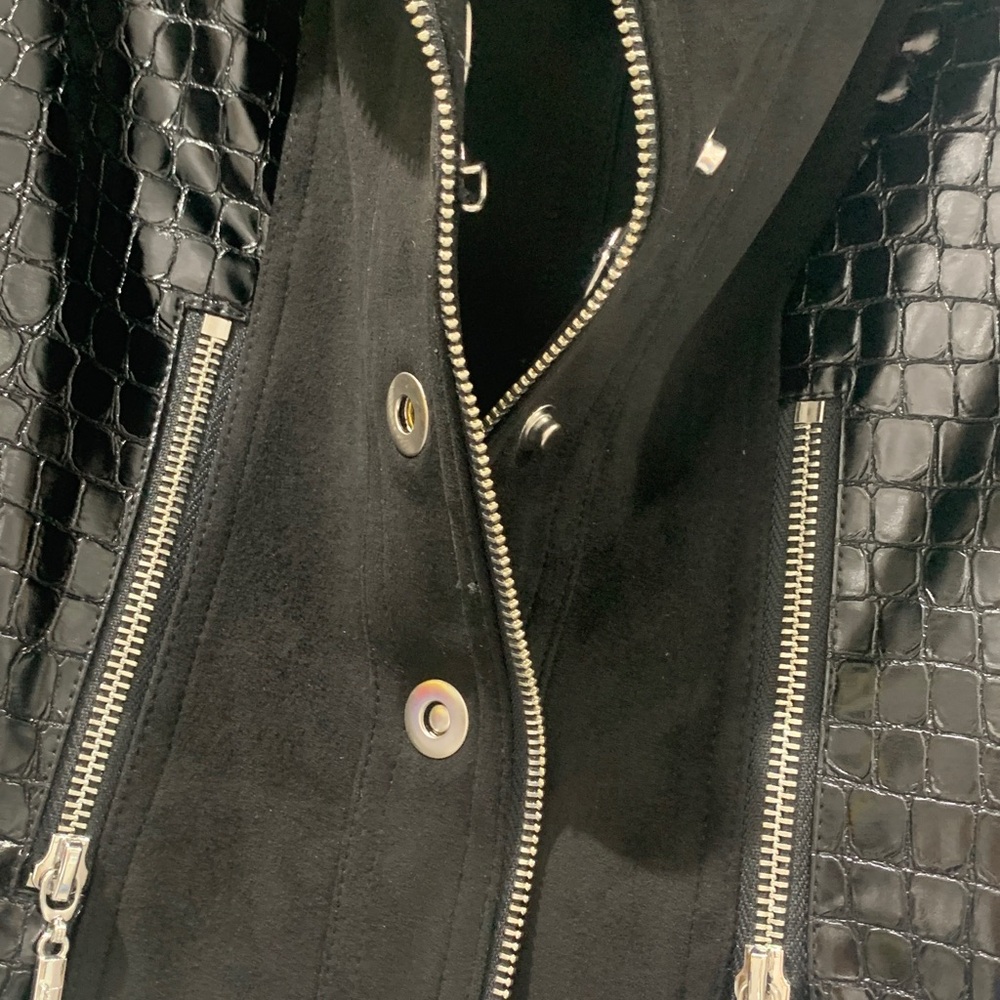 JOSEPH RIBKOFF BLACK MOTO JACKET STYLE - Picture 9 of 15